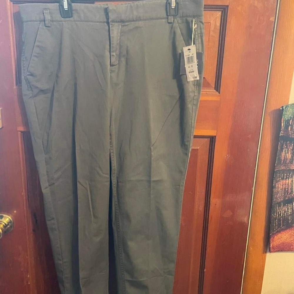 Sals 5th Ave Blue/Grey Straight Leg Trousers Size 12 NWT